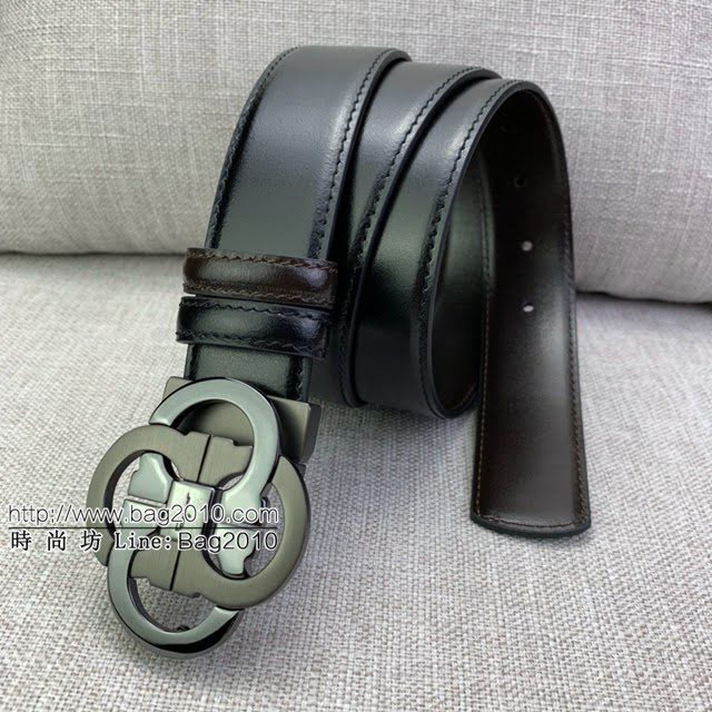 菲拉格慕男士皮帶 Ferragamo雙面牛皮紋理腰帶  jjp1910